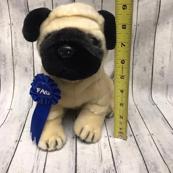 FAO 9” PUG plush Puppy Dog Stuffed Animal Toy - Picture 10 of 12